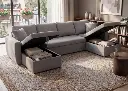 Sofá Doble Chaise Longue Nora, con Arcón 287cm 