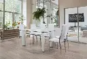 Mesa de Cristal Templado + 6 Sillas en Polipiel/Metal DT-17